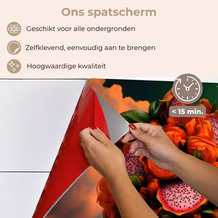 Spatscherm keuken - Vrouw - Drankenfruit - Rozen — 4