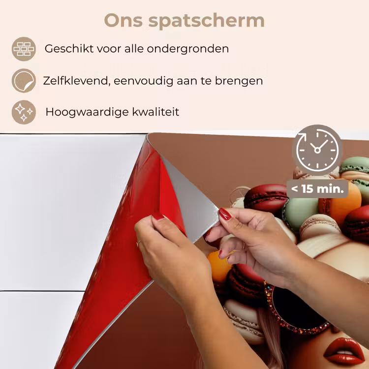 Spatscherm keuken - Vrouw - Macarons - Bril — 4