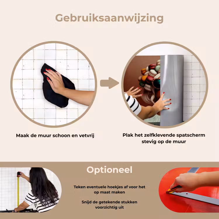 Spatscherm keuken - Vrouw - Macarons - Bril — 8