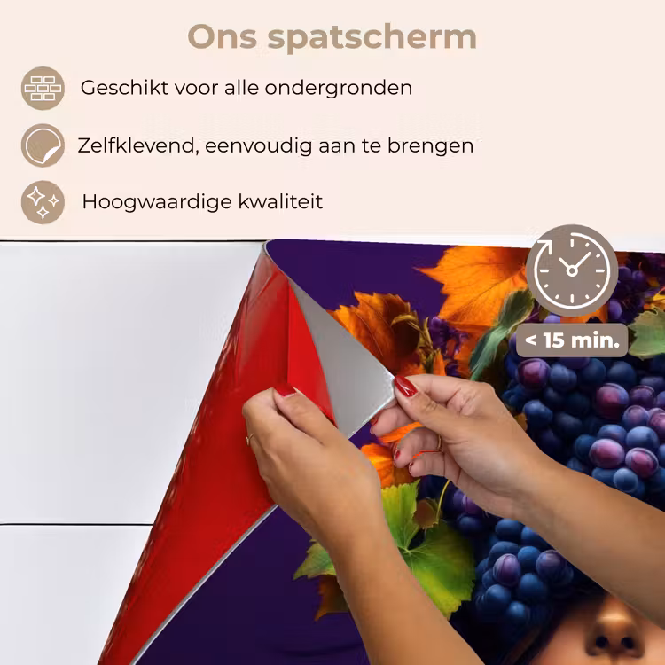 Spatscherm keuken - Vrouw - Paars - Druiven — 4