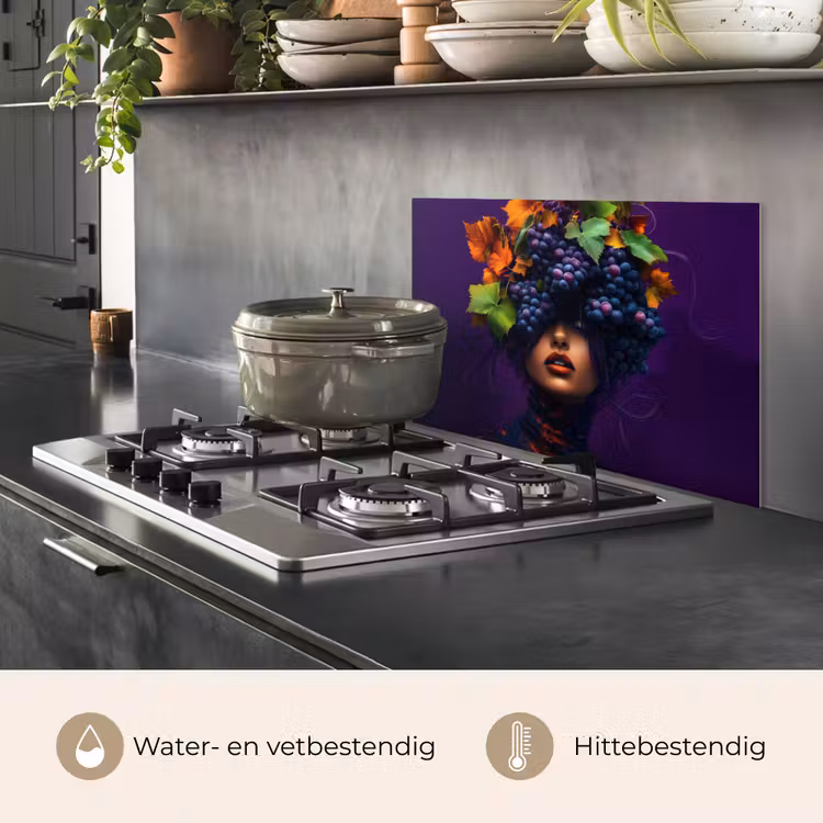 Spatscherm keuken - Vrouw - Paars - Druiven — 7