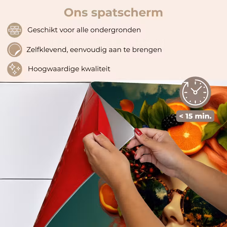 Spatscherm keuken - Vrouw - Sinaasappel - Bessen - Oranje — 4