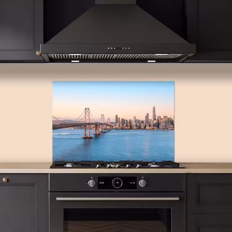 Spatscherm keuken - Water - Brug - Skyline - Modern — 1