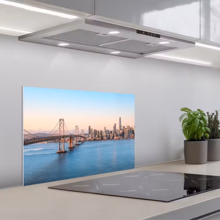 Spatscherm keuken - Water - Brug - Skyline - Modern — 4