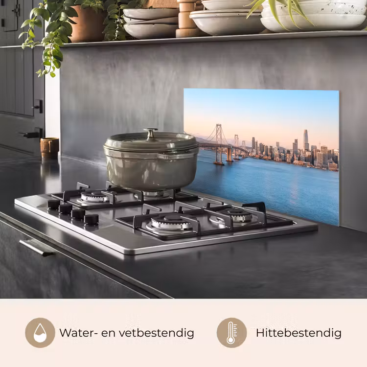 Spatscherm keuken - Water - Brug - Skyline - Modern — 6