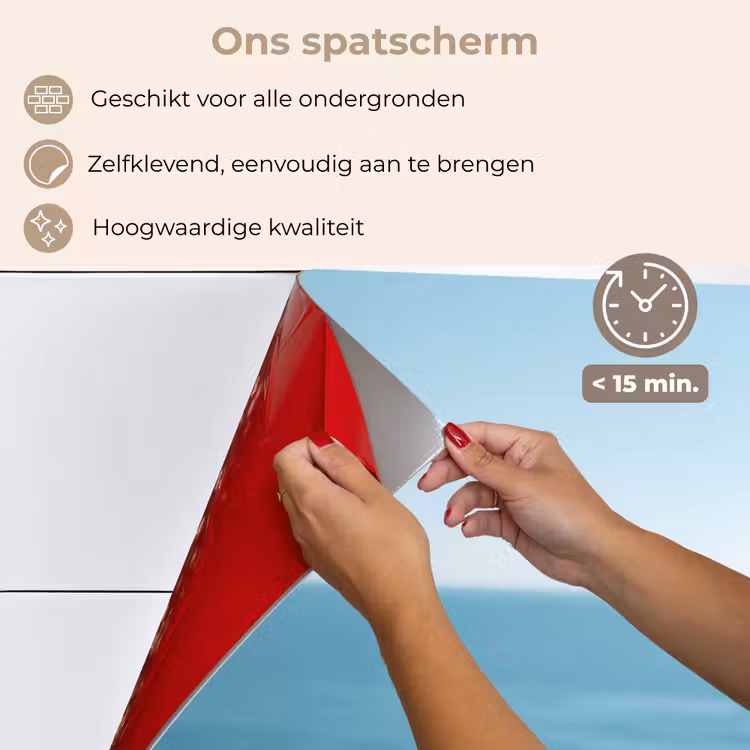Spatscherm keuken - Zee - Koffiekopjes - Zomers — 4