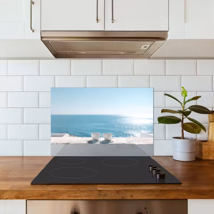 Spatscherm keuken - Zee - Koffiekopjes - Zomers — 6