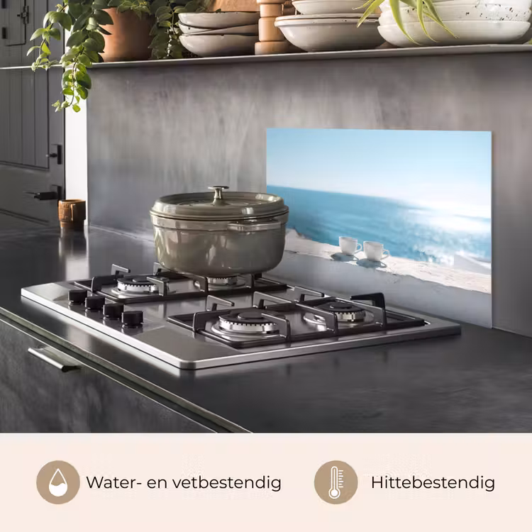 Spatscherm keuken - Zee - Koffiekopjes - Zomers — 7