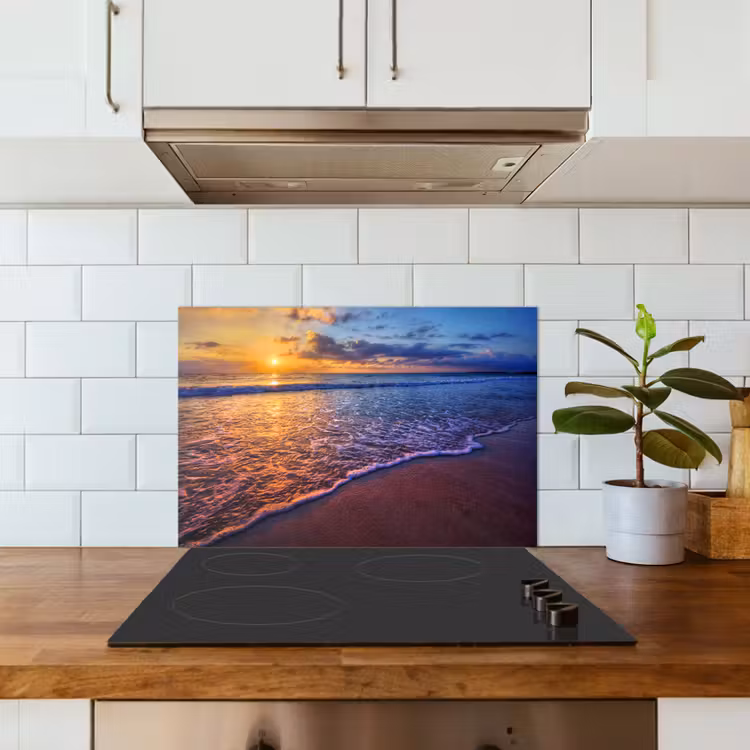 Spatscherm keuken - Zee - Strand - Zonsondergang - Wolken - Horizon — 6