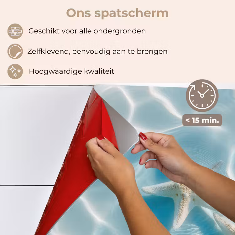 Spatscherm keuken - Zeesterren - Golvend water - Rustgevend — 4