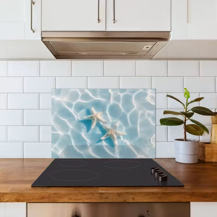 Spatscherm keuken - Zeesterren - Golvend water - Rustgevend — 6