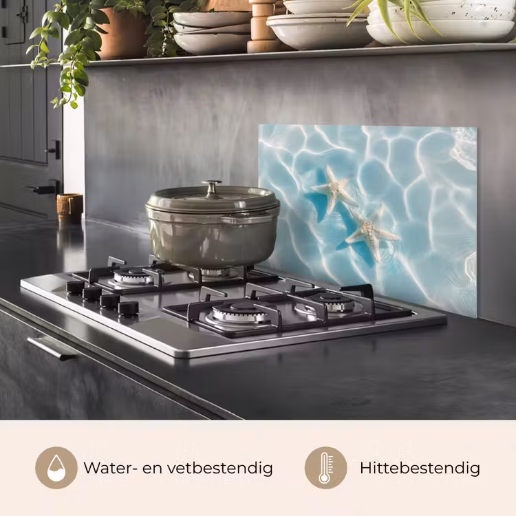 Spatscherm keuken - Zeesterren - Golvend water - Rustgevend — 7