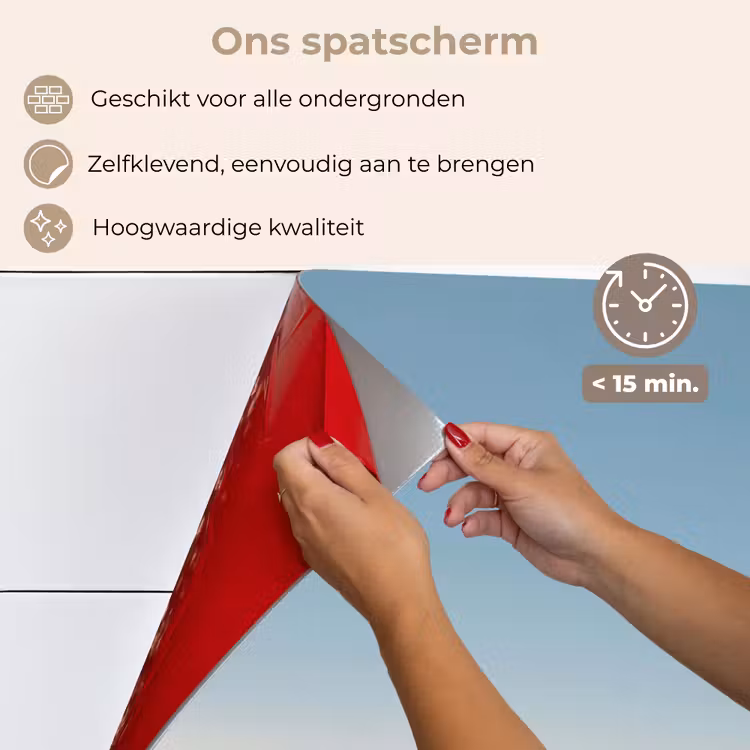 Spatscherm keuken - Zeilbootje - Kalme zee - Helderblauwe hemel — 4