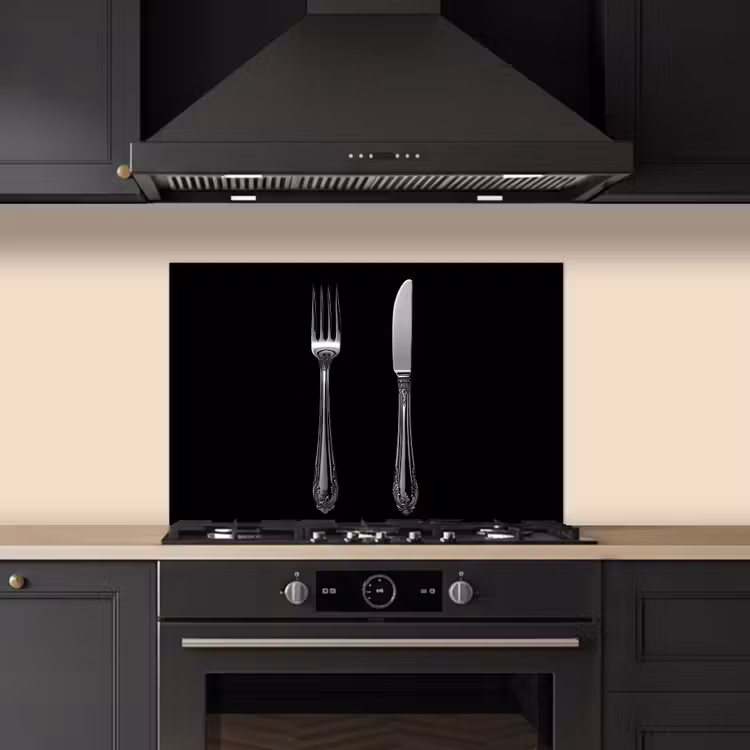 Spatscherm keuken - Vork - Mes - Zilver — 2