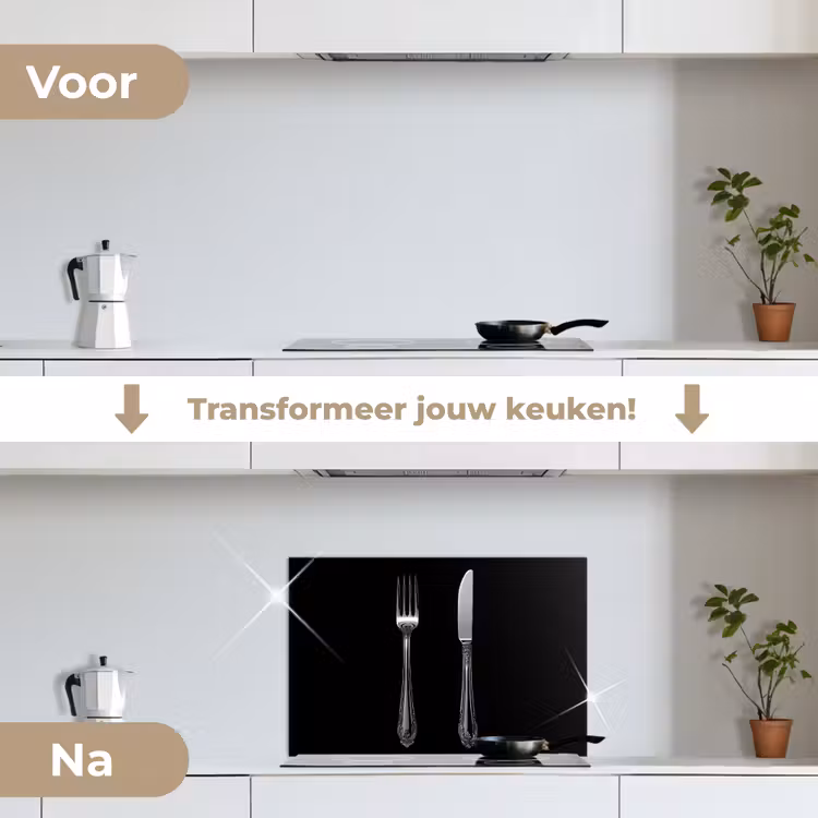 Spatscherm keuken - Vork - Mes - Zilver — 3