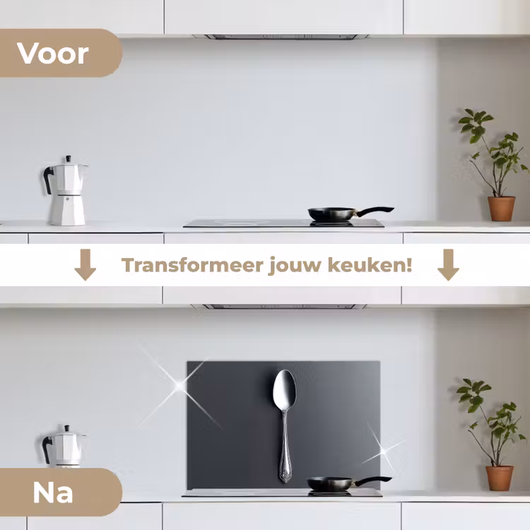 Spatscherm keuken - Zilver - Metaal - Lepel — 3