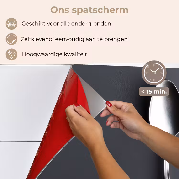 Spatscherm keuken - Zilver - Metaal - Lepel — 4