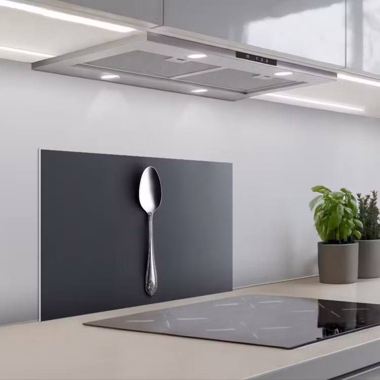 Spatscherm keuken - Zilver - Metaal - Lepel — 5