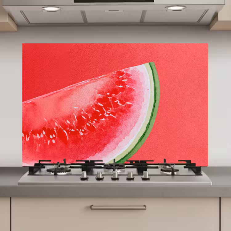 Spatscherm keuken - Watermeloen - Rood - Zomers — 1