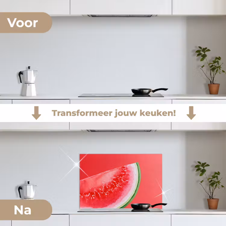 Spatscherm keuken - Watermeloen - Rood - Zomers — 3