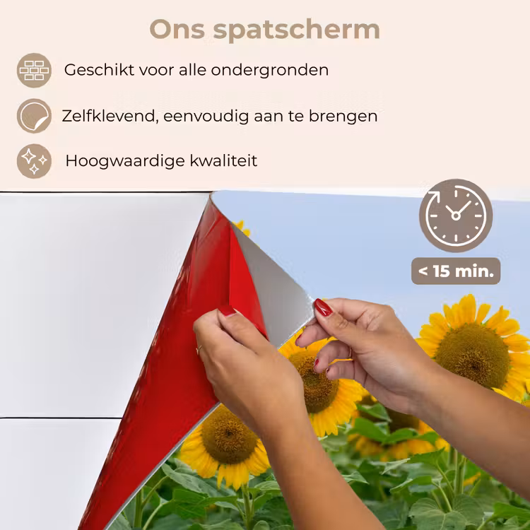 Spatscherm keuken - Zonnebloemen - Geel - Natuur — 4