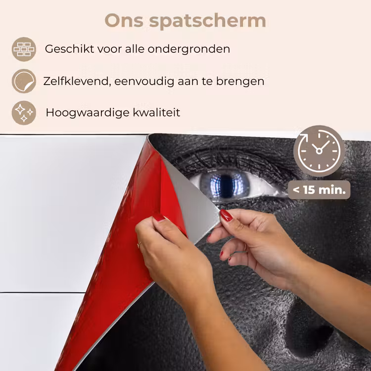 Spatscherm keuken - Vrouw - Bladgoud - Zwart - Huid - Luxe — 4