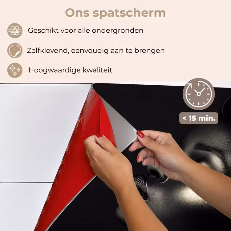 Spatscherm keuken - Vrouw - Zwart - Goud - Sieraden — 4
