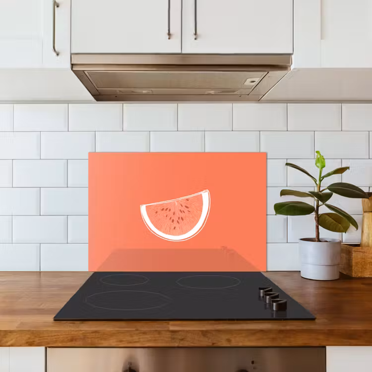 Spatscherm keuken - Watermeloen - Lijnen - Koraalrood — 6