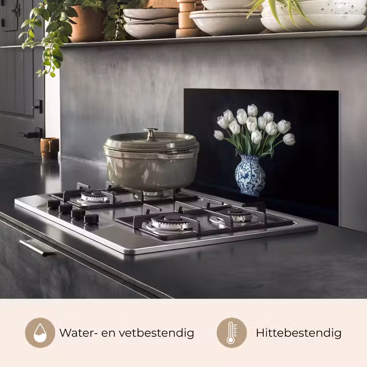 Spatscherm keuken - Wit - Bloemen - Tulpen - Vaas — 7