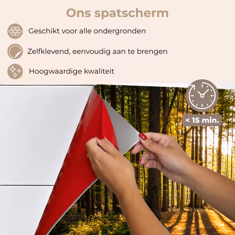 Spatscherm keuken - Zon - Bomen - Bos - Landschap - Natuur — 4