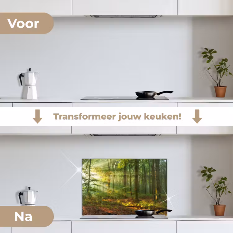 Spatscherm keuken - Zon - Bos - Bomen - Natuur - Herfst — 3