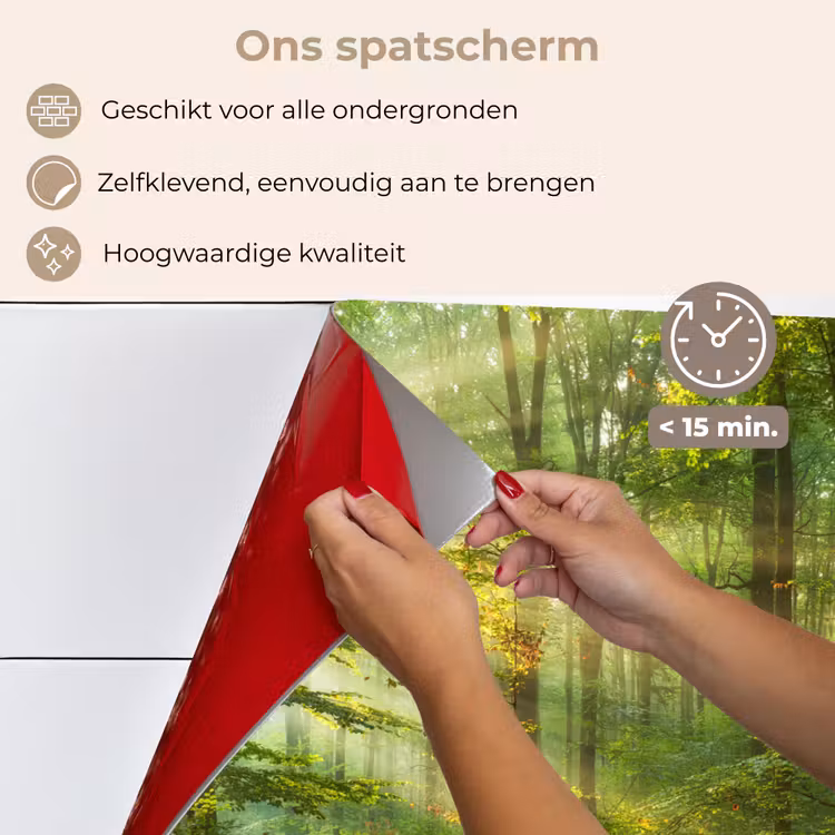 Spatscherm keuken - Zon - Bos - Bomen - Natuur - Herfst — 4