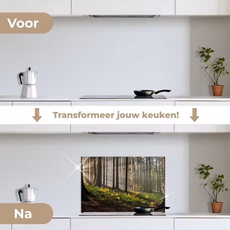 Spatscherm keuken - Zon - Takken - Bomen - Bos - Natuur — 3
