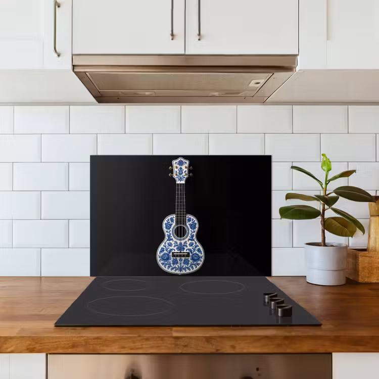 Spatscherm keuken - Ukelele - Delfts - Blauw - Muziek — 6
