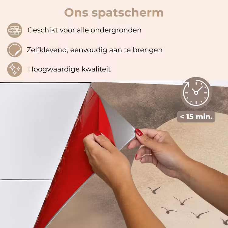 Spatscherm keuken - Vogel - Beige - Japandi — 4
