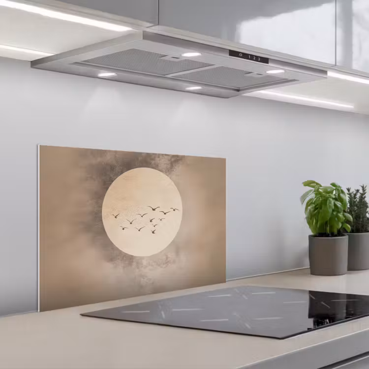 Spatscherm keuken - Vogel - Beige - Japandi — 5