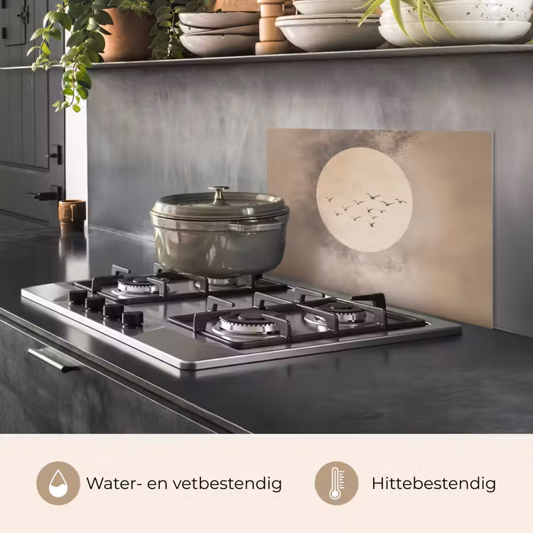 Spatscherm keuken - Vogel - Beige - Japandi — 7