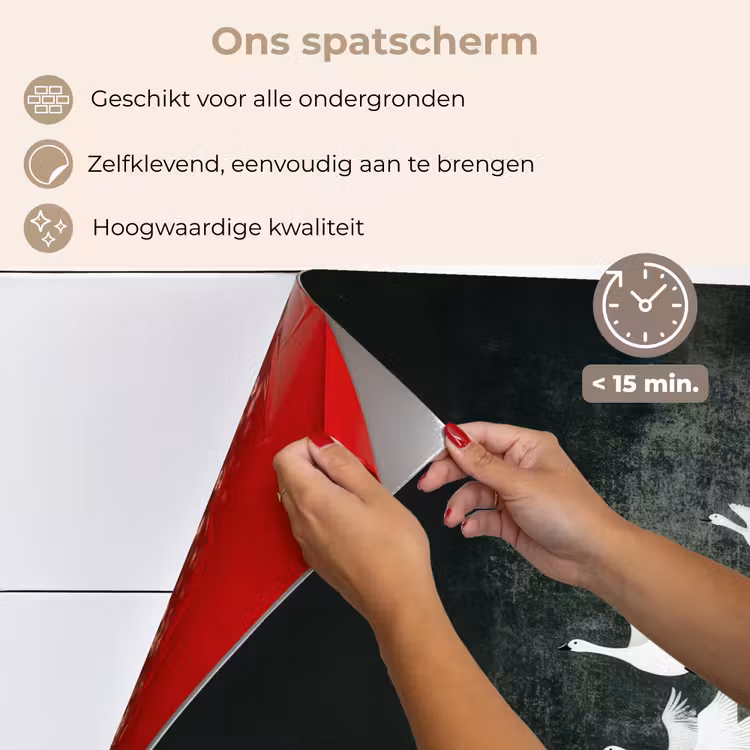 Spatscherm keuken - Vogel - Japandi - Groen — 4