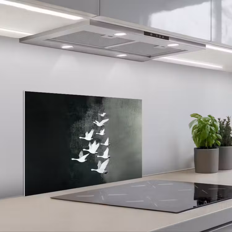 Spatscherm keuken - Vogel - Japandi - Groen — 5