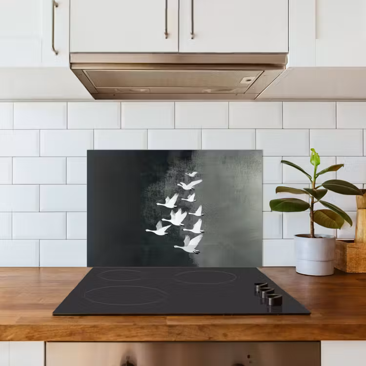 Spatscherm keuken - Vogel - Japandi - Groen — 6