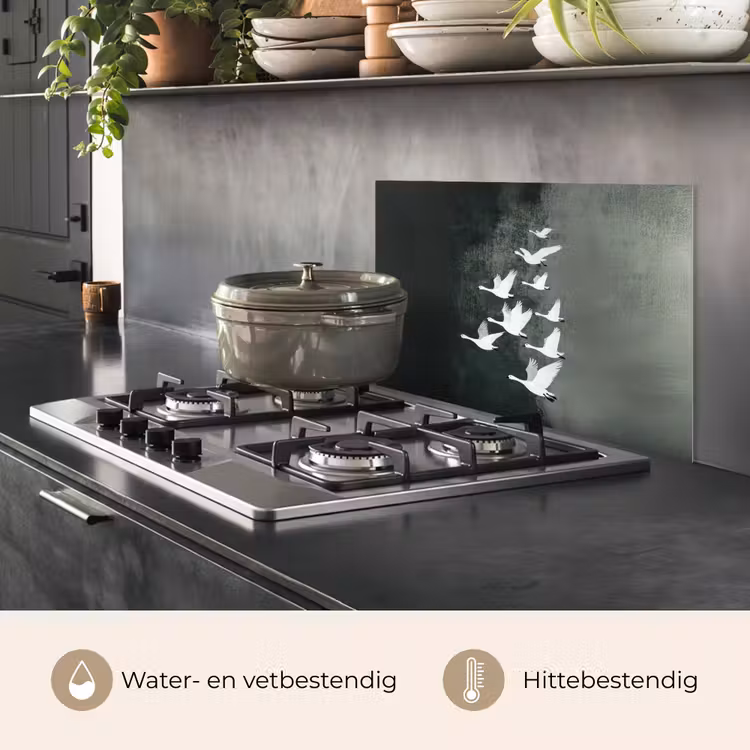 Spatscherm keuken - Vogel - Japandi - Groen — 7
