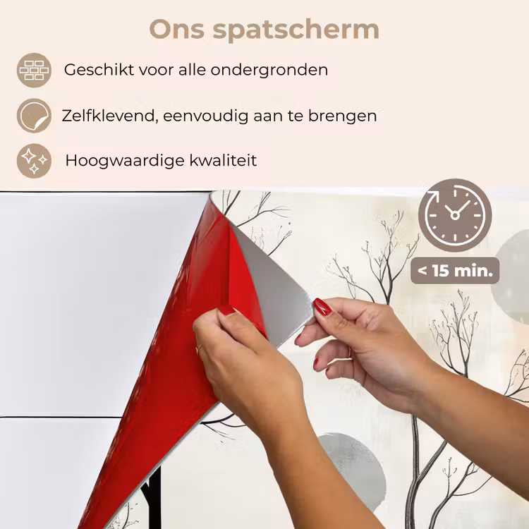 Spatscherm keuken - Wabi sabi - Beige - Plant — 4