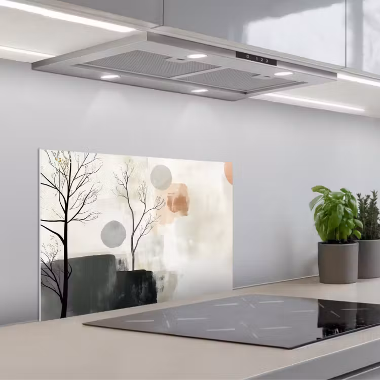 Spatscherm keuken - Wabi sabi - Beige - Plant — 5
