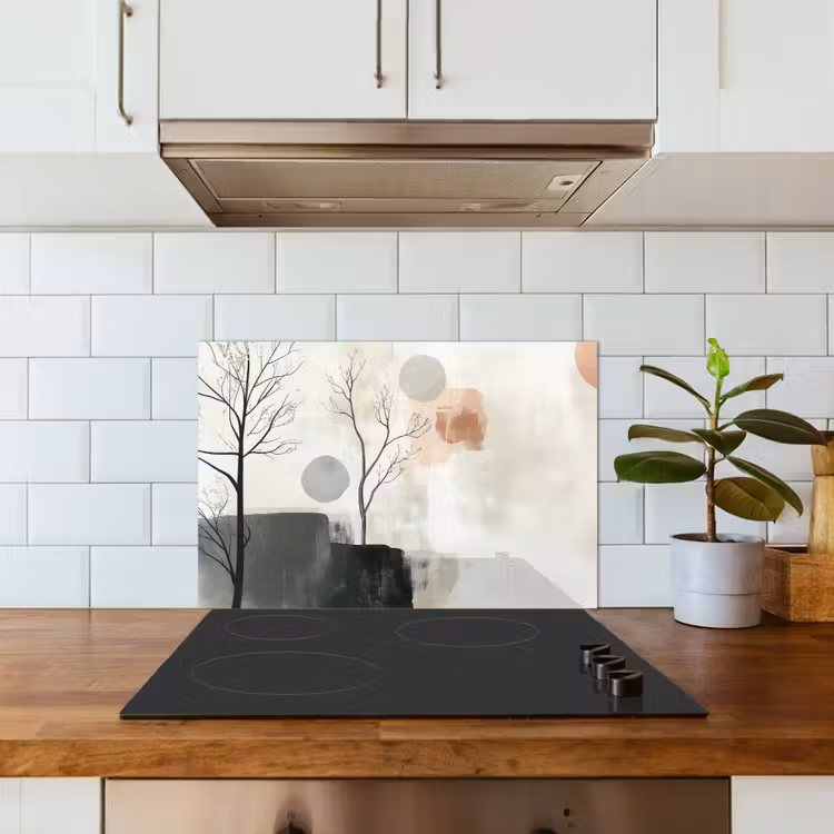 Spatscherm keuken - Wabi sabi - Beige - Plant — 6