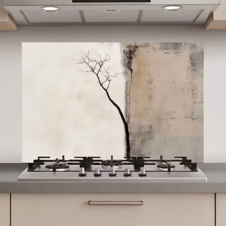 Spatscherm keuken - Wabi sabi - Plant - Beige — 1