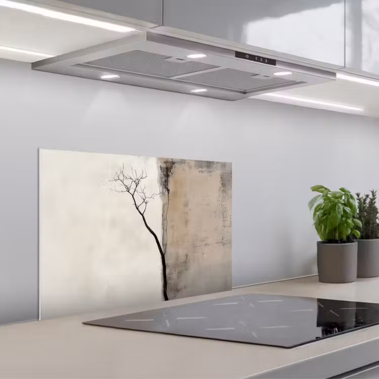 Spatscherm keuken - Wabi sabi - Plant - Beige — 5