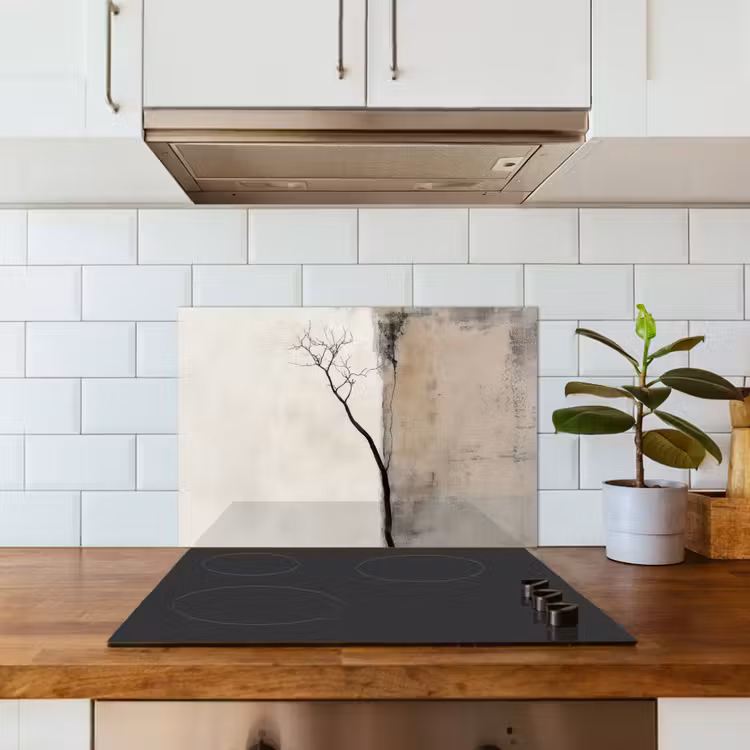 Spatscherm keuken - Wabi sabi - Plant - Beige — 6