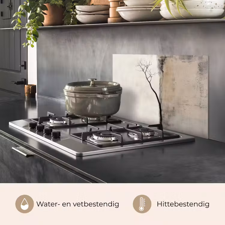 Spatscherm keuken - Wabi sabi - Plant - Beige — 7