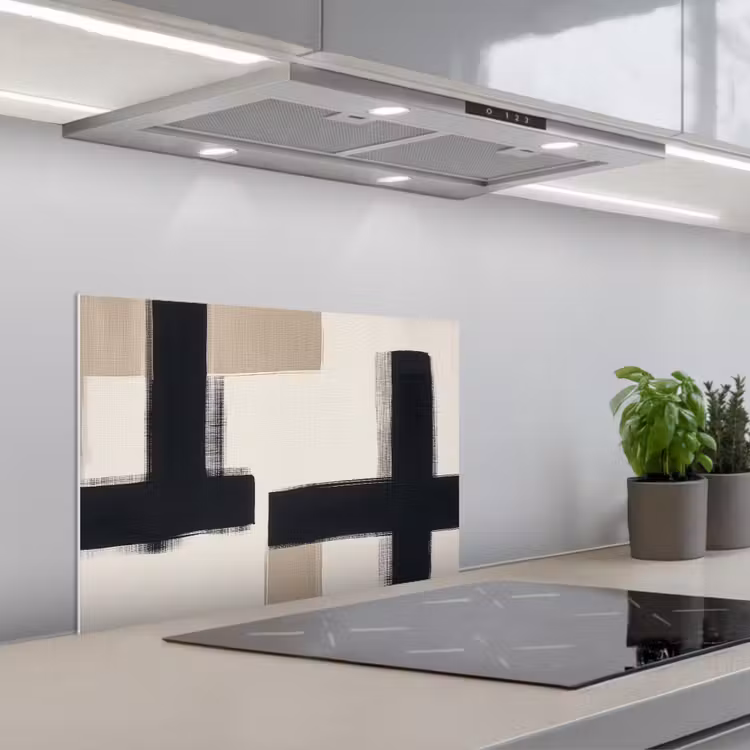 Spatscherm keuken - Zwart - Abstract - Japandi — 5