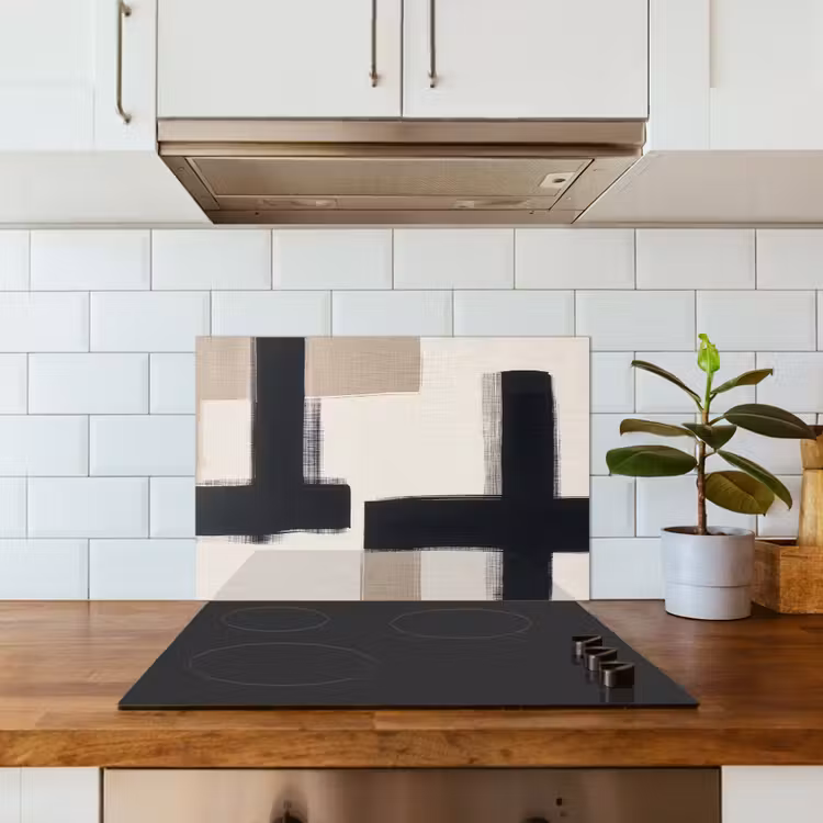 Spatscherm keuken - Zwart - Abstract - Japandi — 6